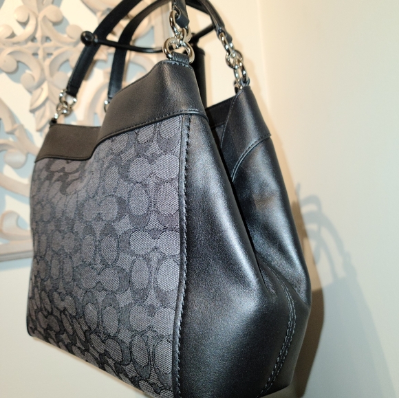 Coach Black Small Lexy Signature Jacquard & Leather Shoulder Crossbody Bag - Picture 7 of 13